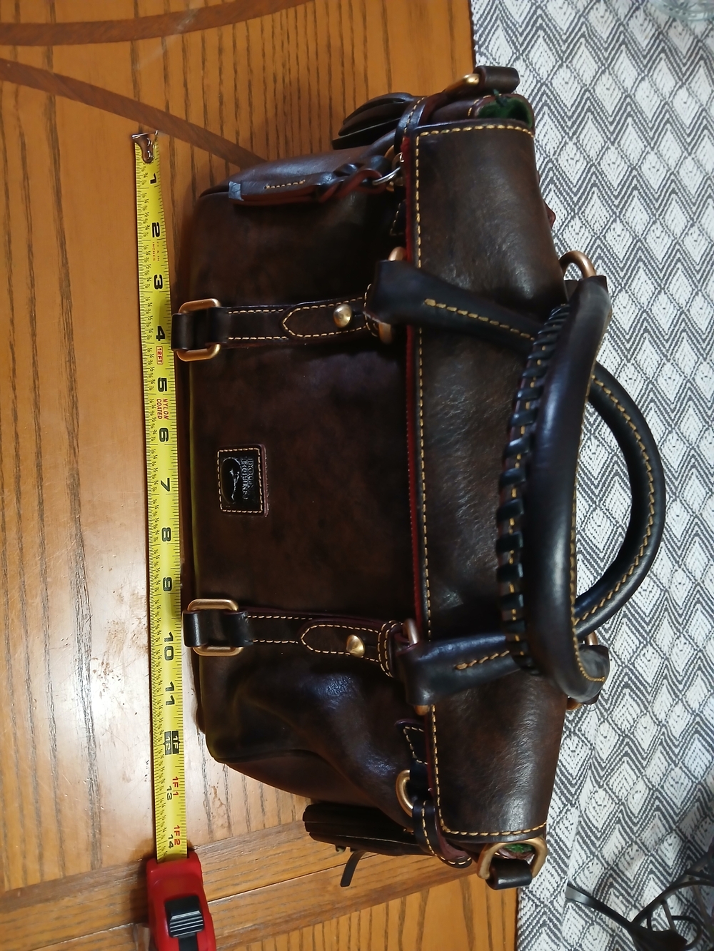 Dooney & Bourke Dark Brown Leather Satchel - Classic Bag - Picture 7 of 11
